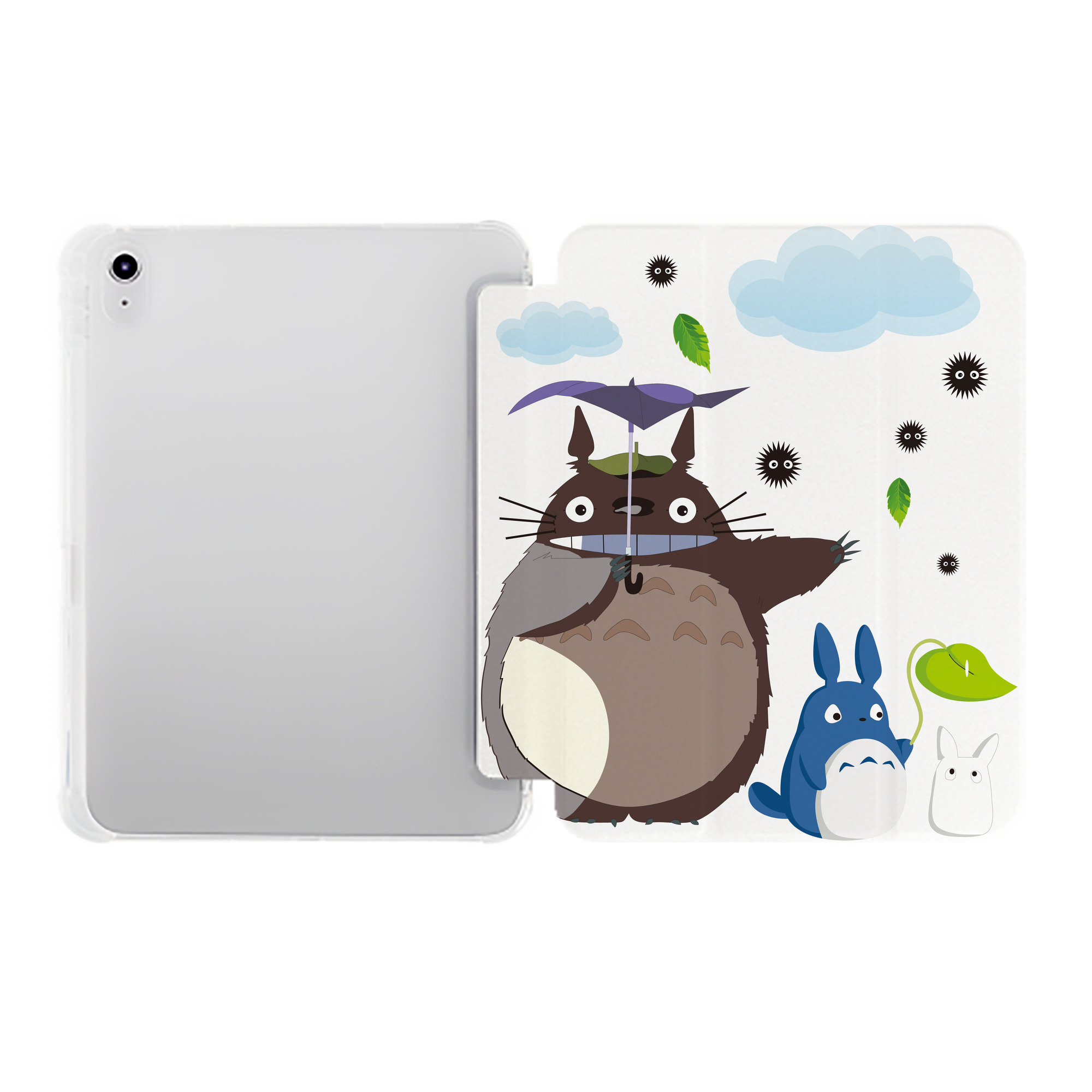（画像用） となりのトトロ 草壁メイ 草壁サツキ My Neighbor Totoro Satsuki Kusakabe Mei Kusakabe IPad ケース ペン収納付き 三つ折りスタンド PUレザー×シリコン 対応機種9.5/10.5/10.9インチ